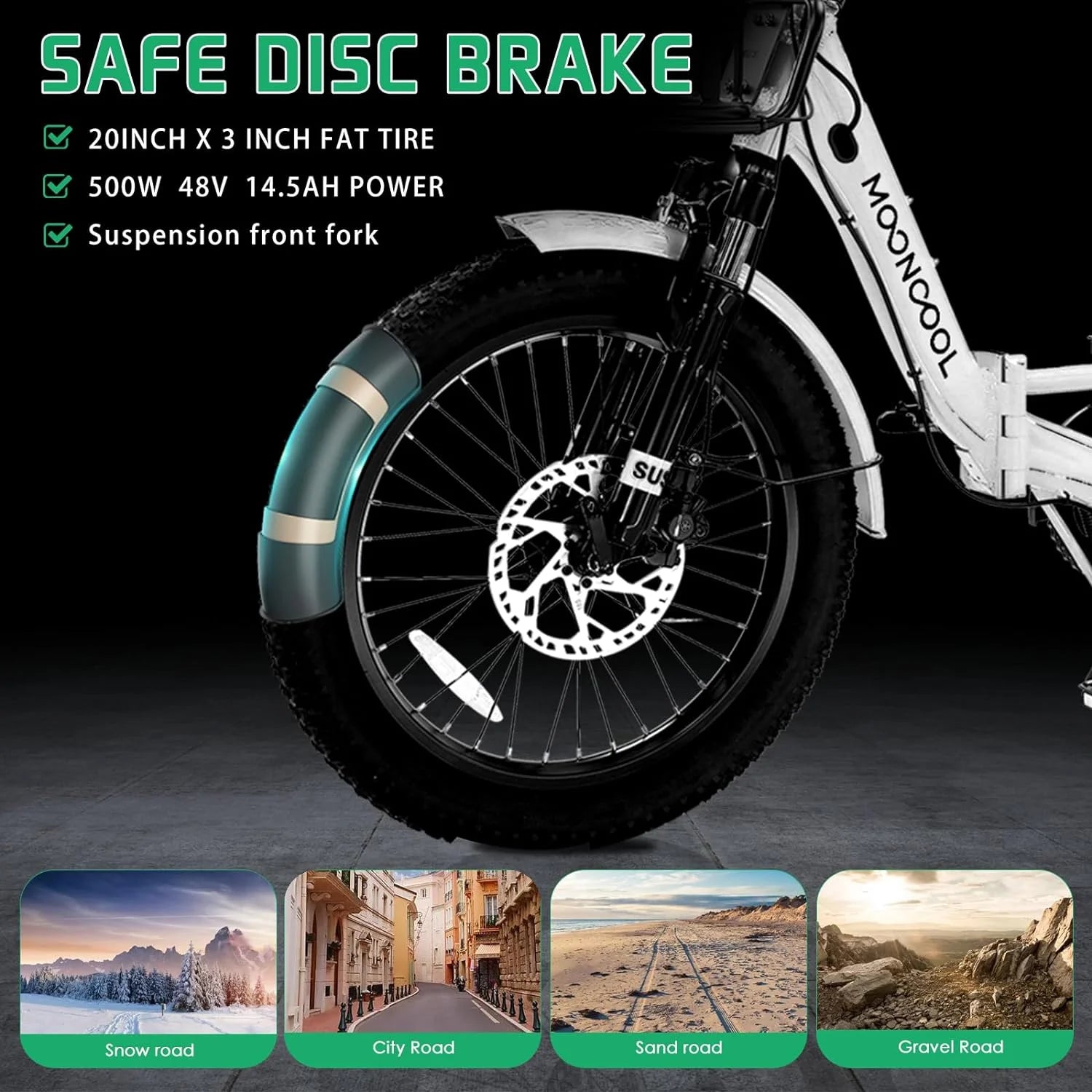 48V 20" Fat Tire 3 Wheel Folding Electric Tricycle O2165