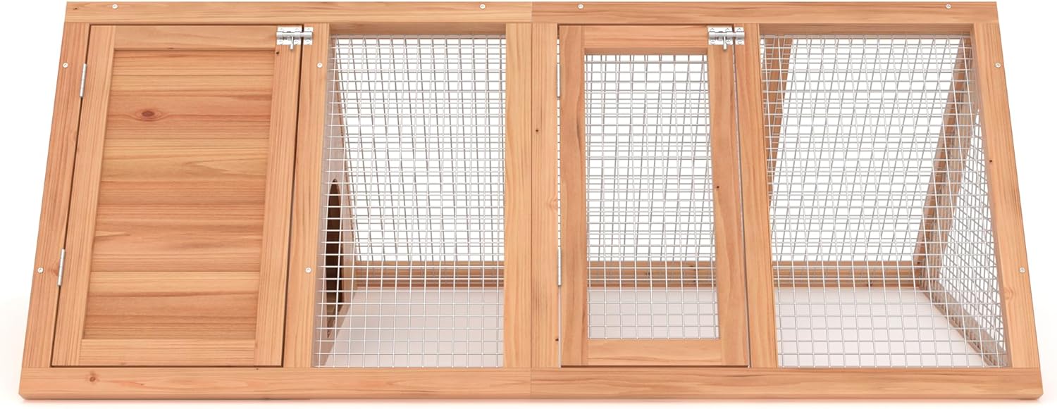 Wooden Triangle Quail Hutch with Ventilating Wire K853