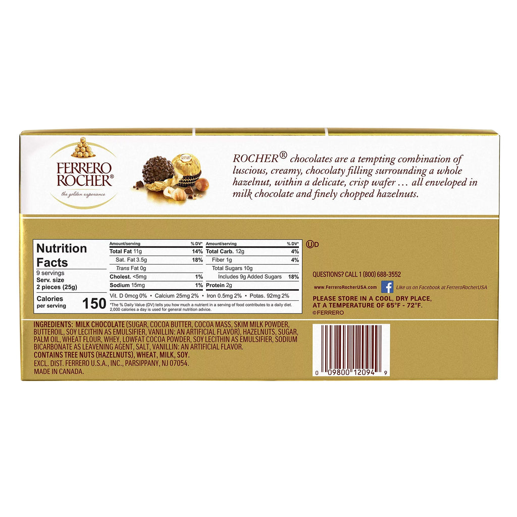 18 Count 7.9 oz Hazelnut Milk Chocolate Gift Box S958