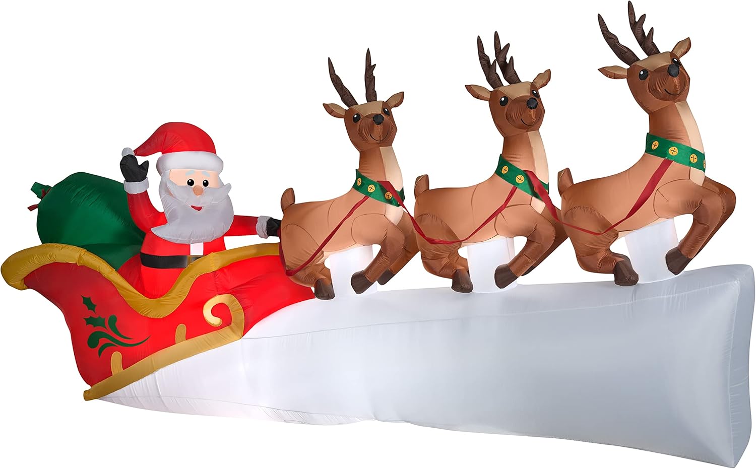 5.5 ft White Inflatable Santa Sleigh E601560