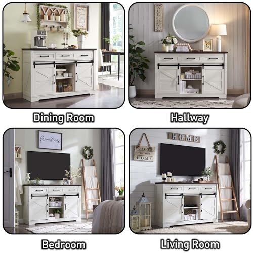 Dark Grey 53” Sideboard Cabinet with 2 Doors and 3 Drawers N106923