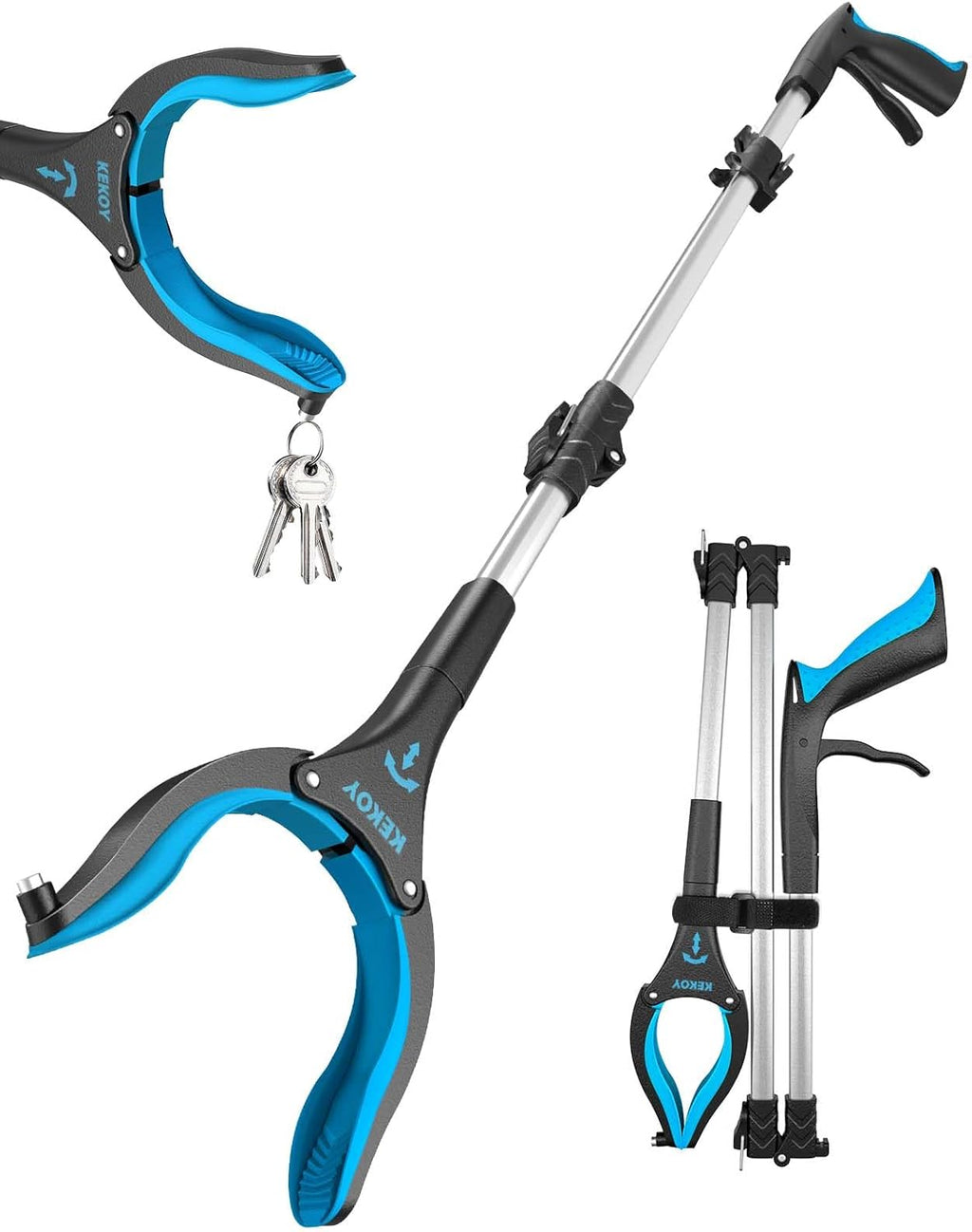 Anti-Slip Rotating Jaw Grabber Reacher Tool with Magnet Q2111