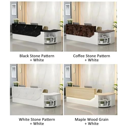 Black+White Curved Reception Desk with Lockable Storage E33263