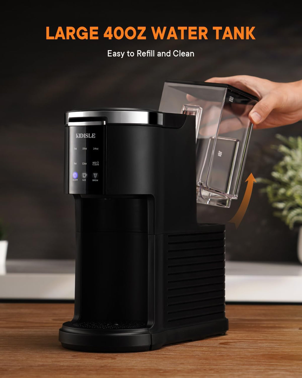 Black 3 in 1 Pod Coffee Maker with 40oz Removable Water Reservoir Z390214