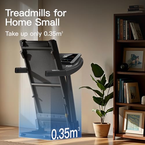 Home Folding Treadmill with Pulse Sensor, 2.5 HP, 7.5 MPH, 265 LBS Capacity T185740