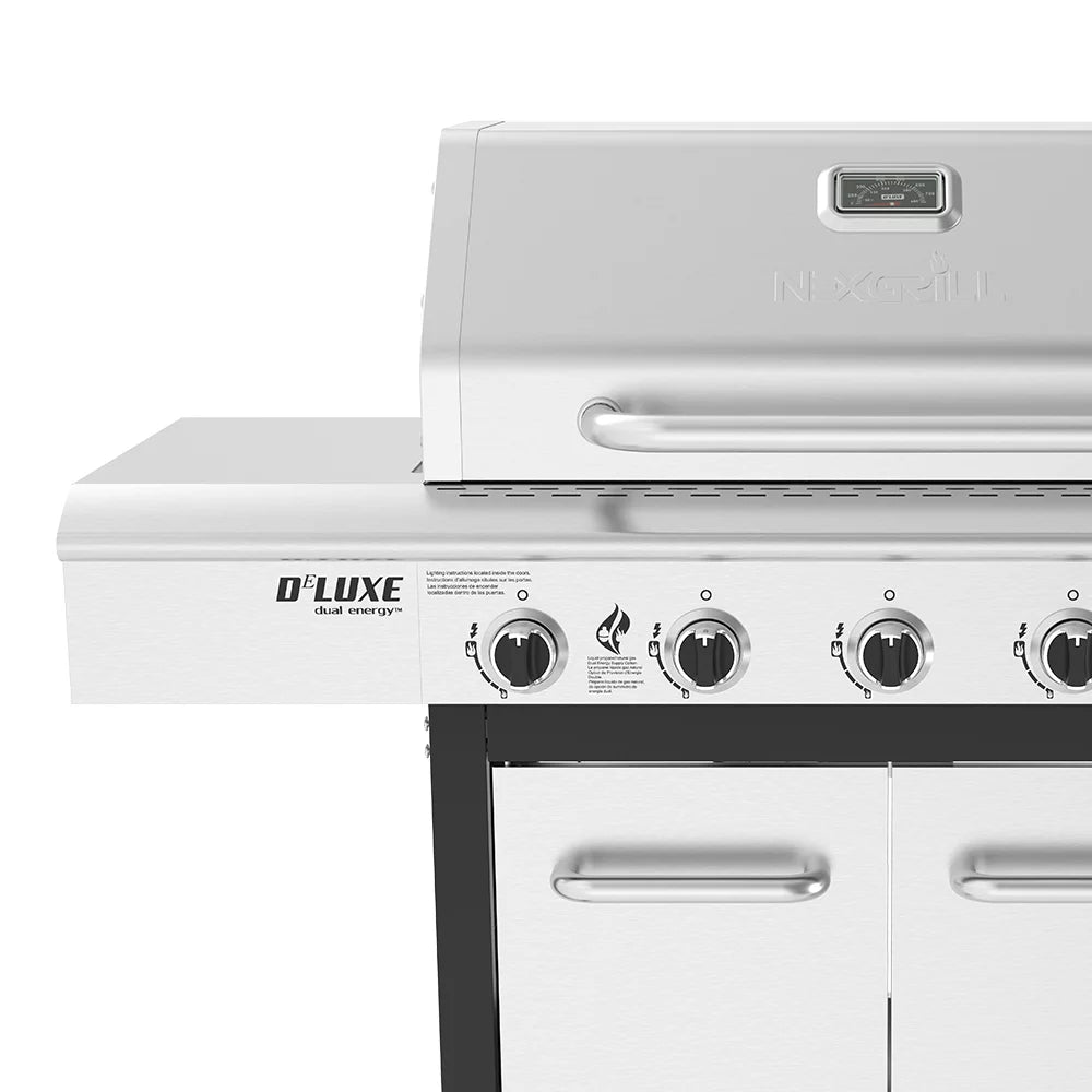 5-Burner Propane Gas Grill with Side Table and Ceramic Searing Side Burner J704597