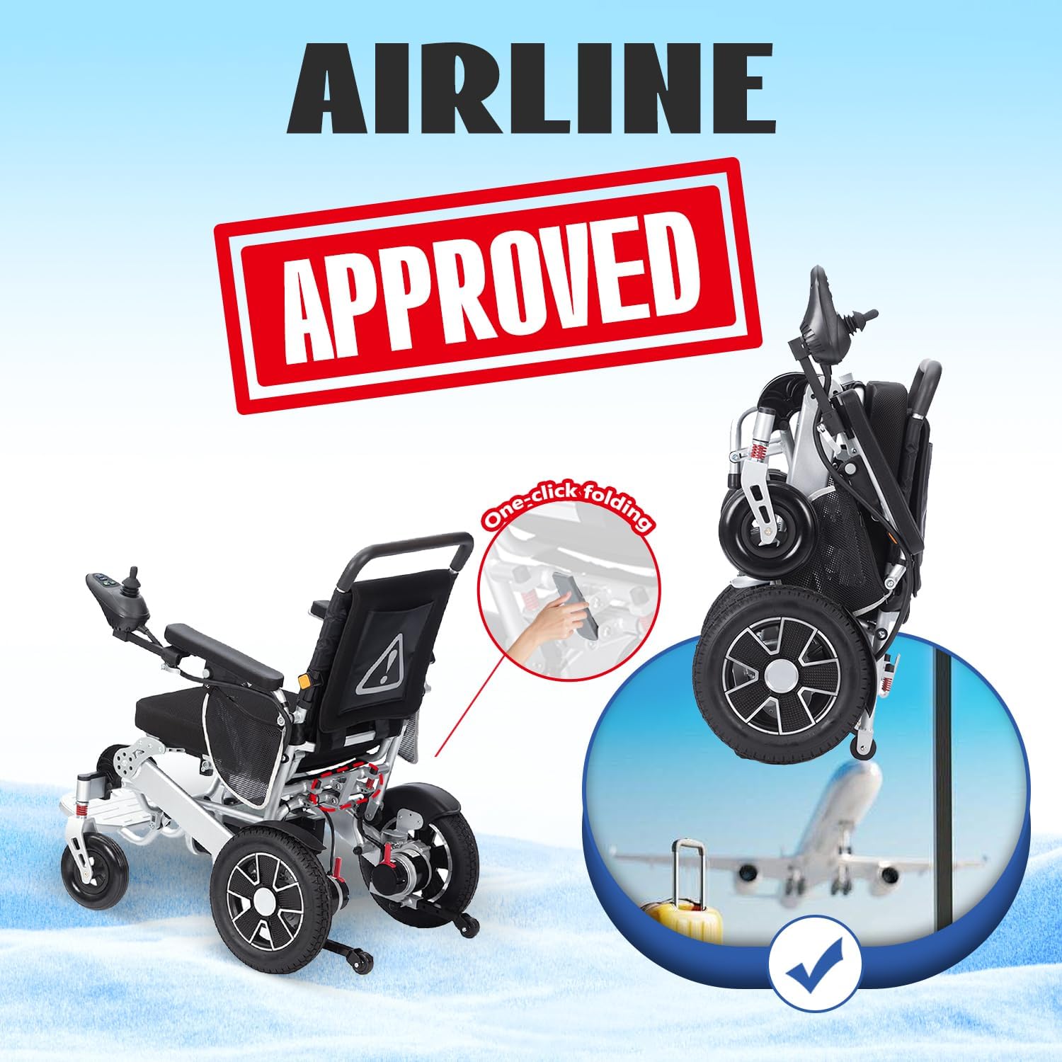 Lightweight Folding Electric Wheelchair with 20 Miles Range Q405777