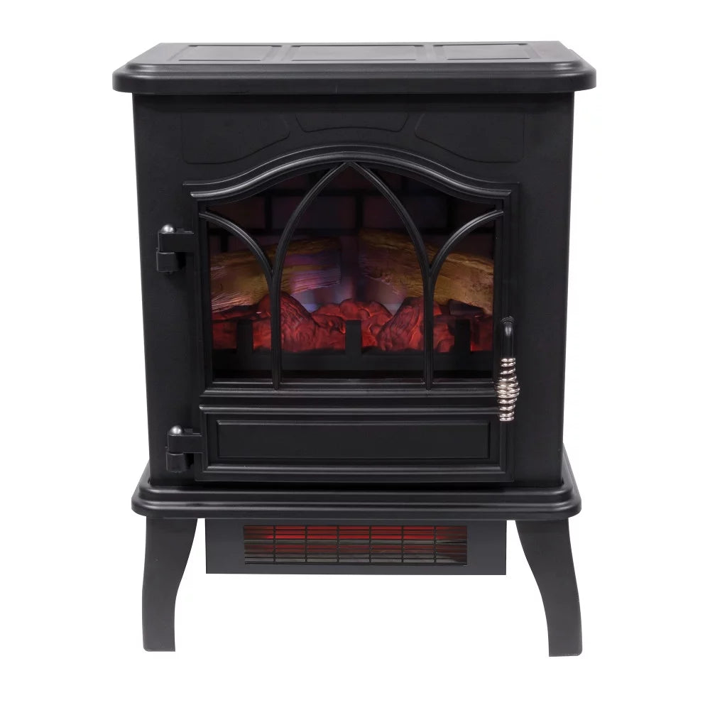 Black 3D Infrared Quartz Electric Fireplace Stove Heater W459487