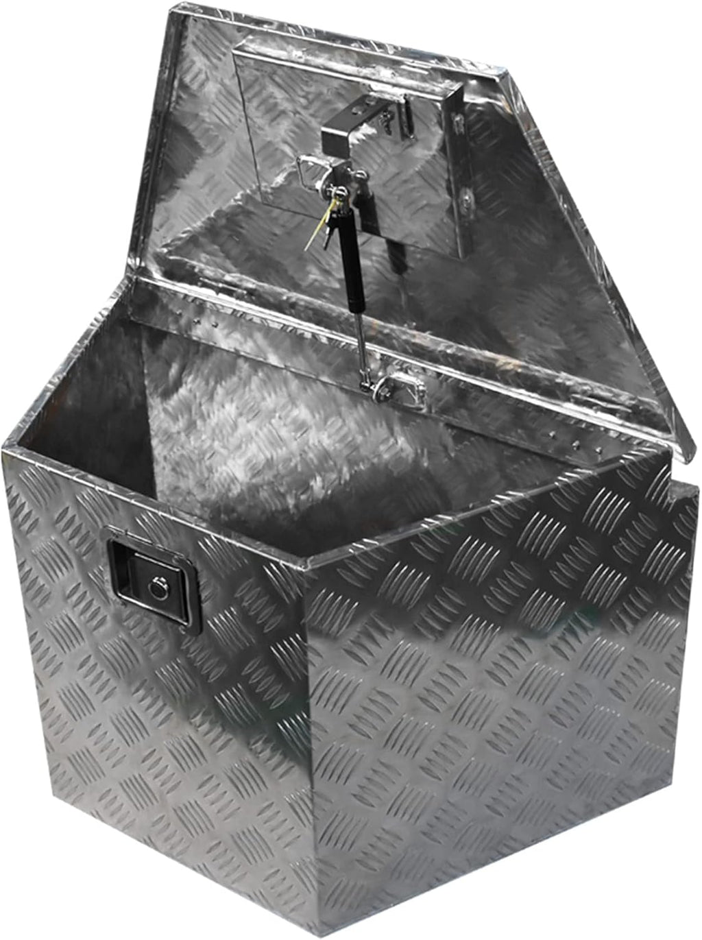 Aluminum Trailer Tongue Tool Box Diamond Tread Silver 29 x 15 x 18in X98199
