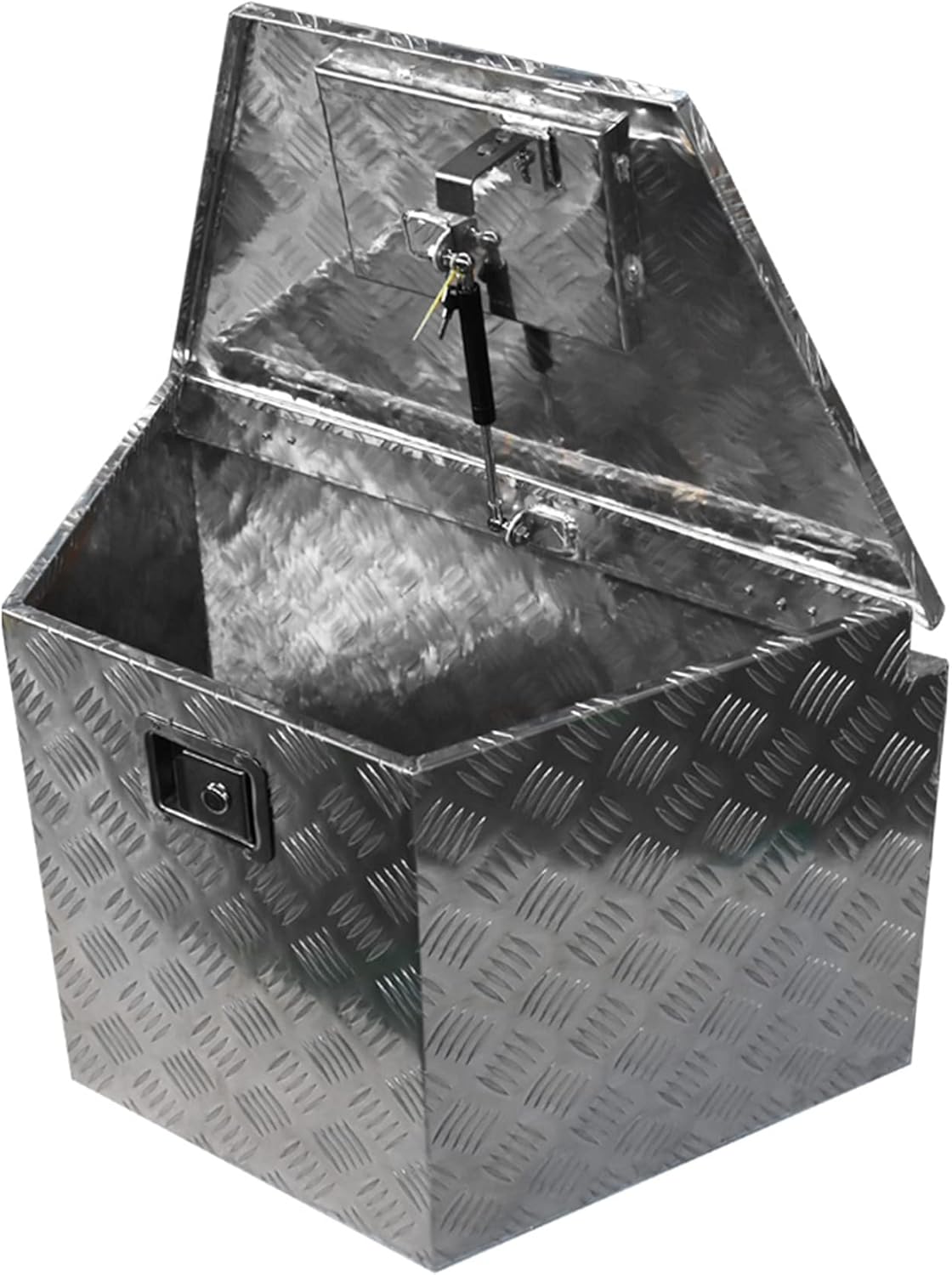 Aluminum Trailer Tongue Tool Box Diamond Tread Silver 29 x 15 x 18in X98199