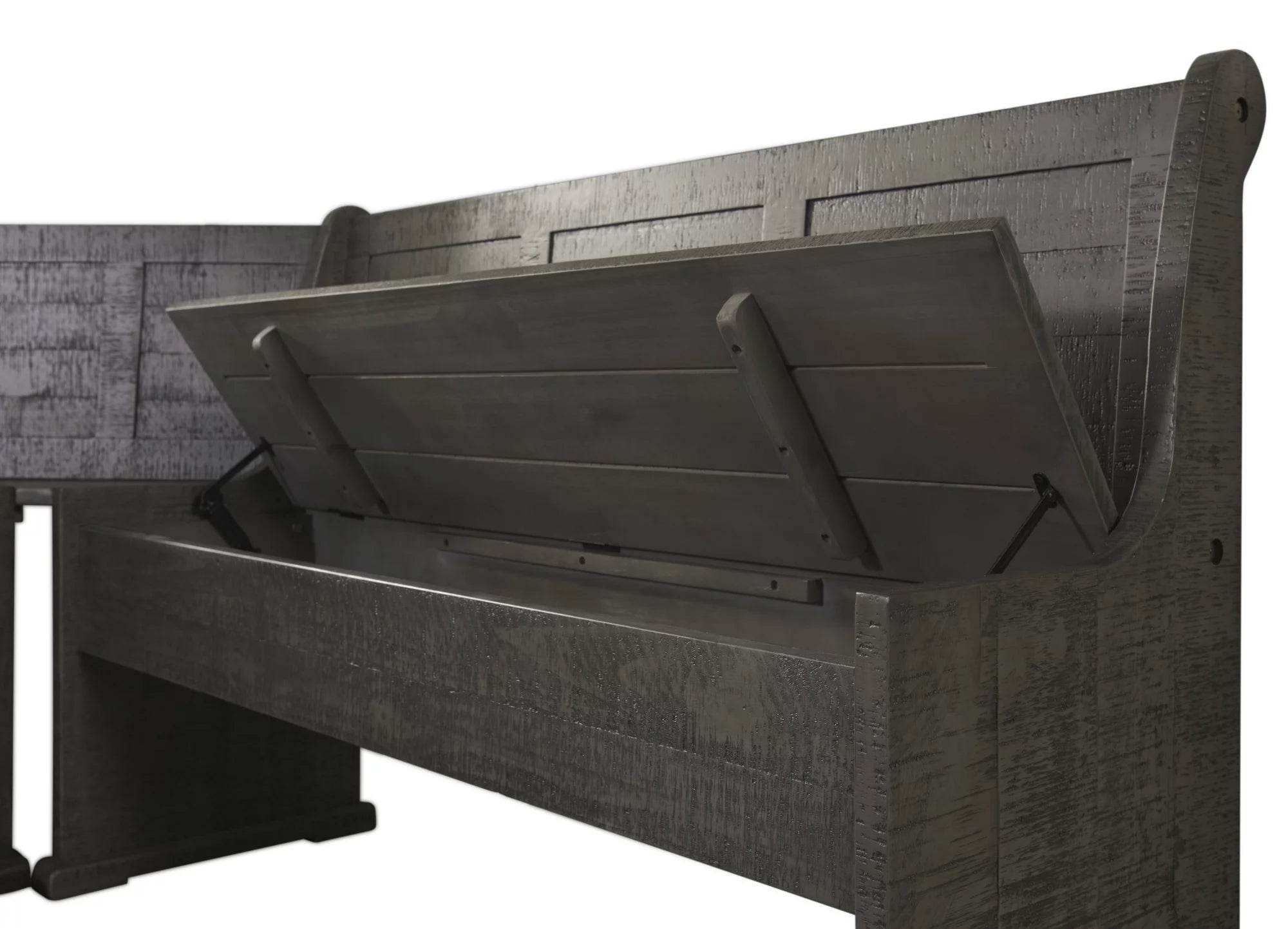 Gray Wood Dining Table Set with Corner Storage Bench P2426