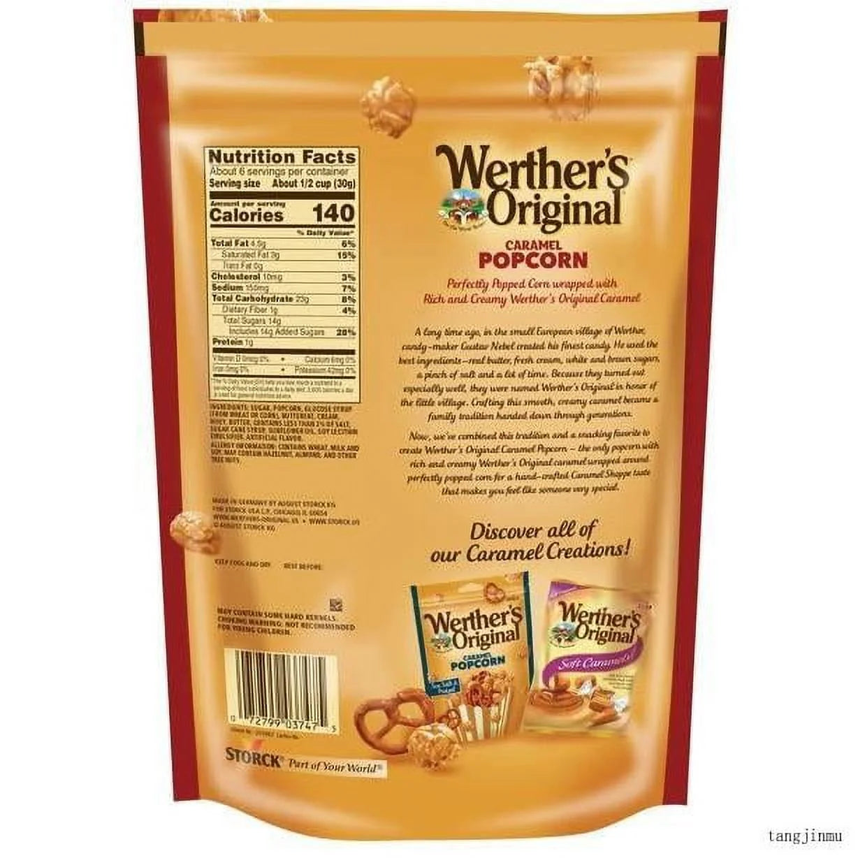 Caramel Popcorn 5.29 Oz Bag (Pack Of 3) S2244
