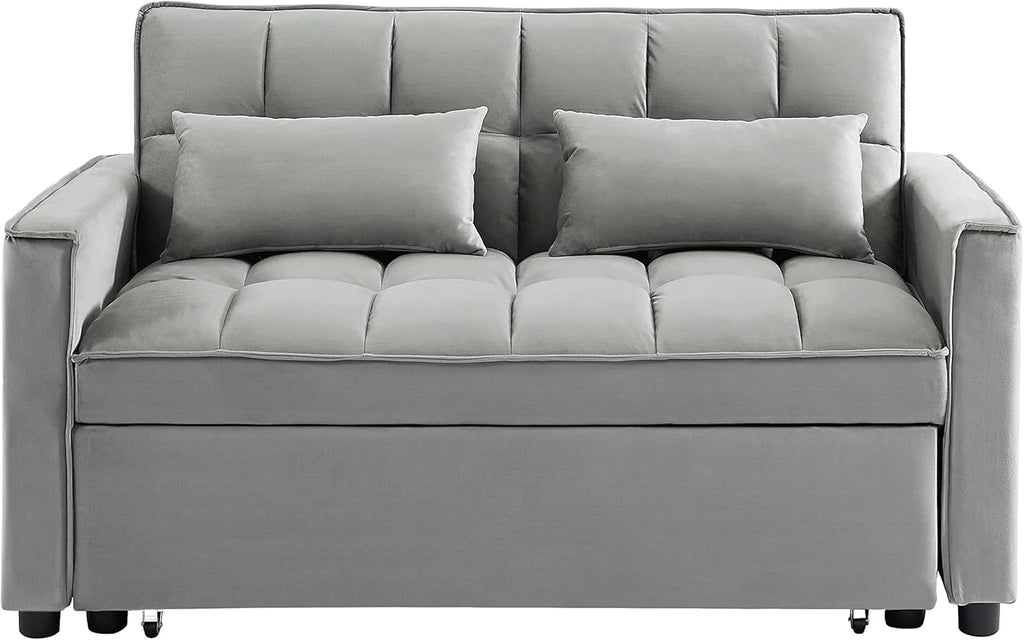 Grey 3 in 1 Convertible Sleeper Sofa Bed V7092