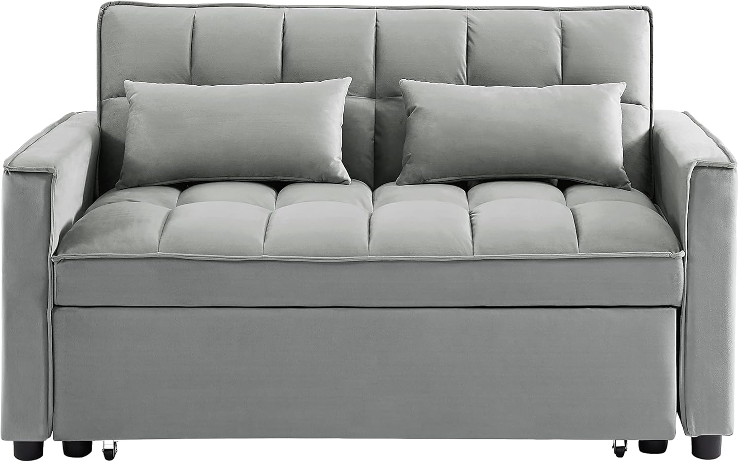 Grey 3 in 1 Convertible Sleeper Sofa Bed V7092