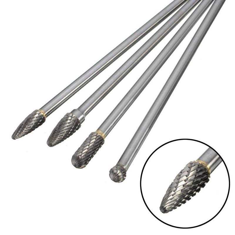 4pcs Tungsten Carbide Burr Set 6mm Shank 6-inch Length S559