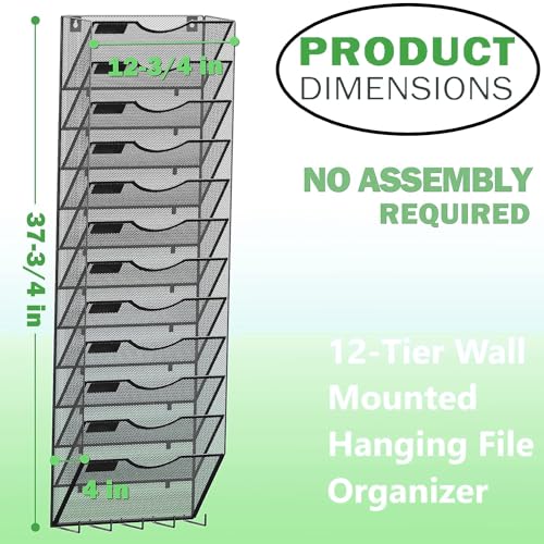 Black 10-Tier Wall File Organizer I452