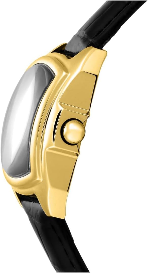 White Mother-Of-Pearl Dial Black Patent Leather Watch E6204