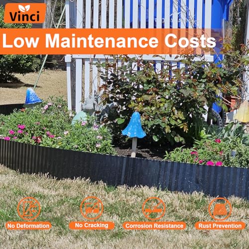 Black 12 Inch x 20 FT Corrugated Metal Garden Border Edging J21495