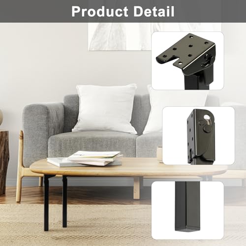 Black 4 Pcs 16'' Self-Locking Metal Folding Table Legs Q859523