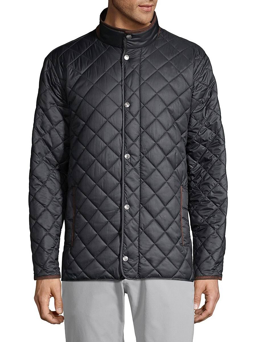 Black Quilted Travel Coat P46517
