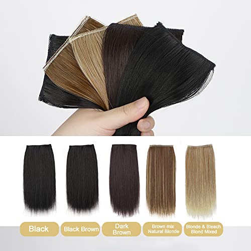 Dark Brown 4 Pcs Hair Toppers with Clips I2123