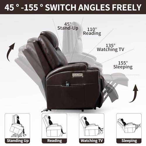 Black Power Lift Recliner Chair with Heat and Massage A2759