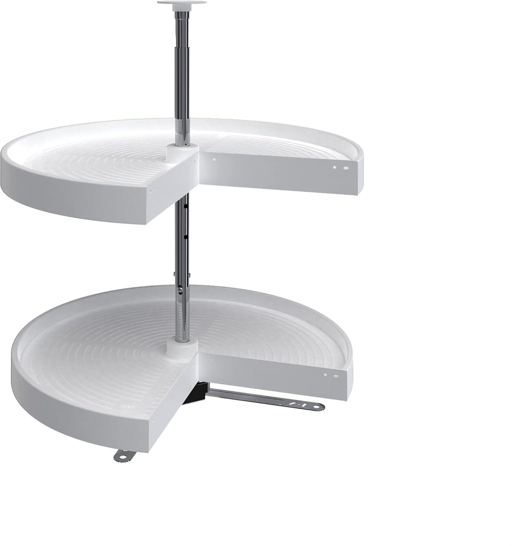 White Polymer Pie Cut 2-Shelf Lazy Susan P580982