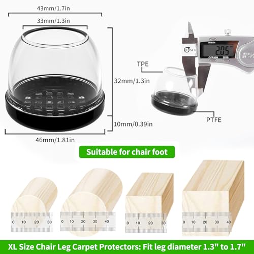 16PCS Black Square Furniture Sliders for Carpet and Hardwood Floors N997552