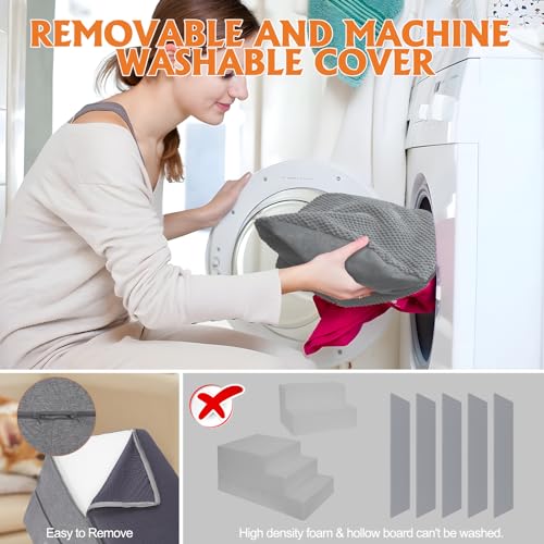 4-Step 18.1" H Folding Pet Stairs with Removable Washable Cover M32830