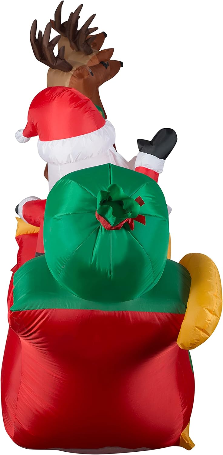 5.5 ft White Inflatable Santa Sleigh E601560