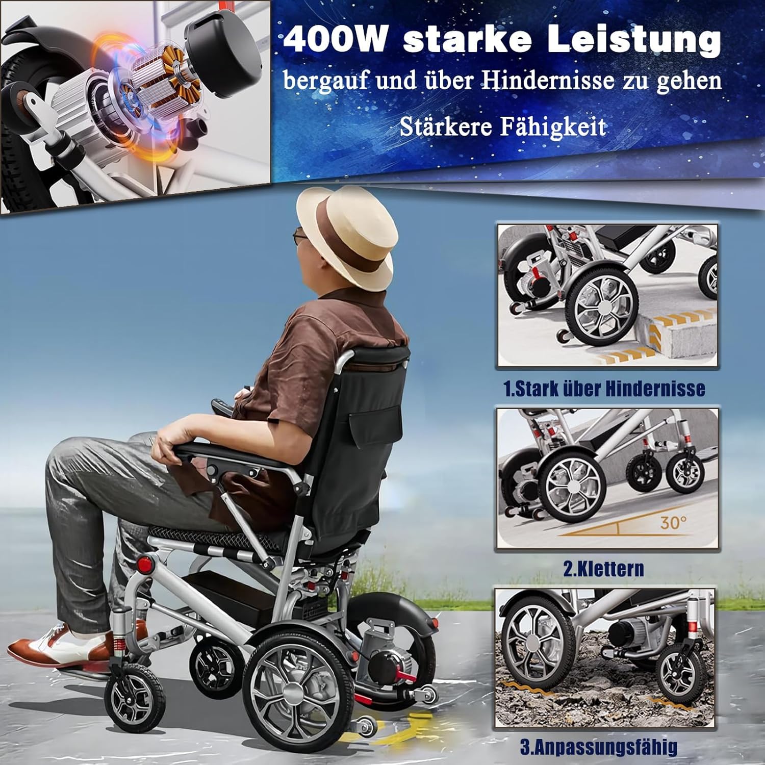 Lightweight Foldable Electric Wheelchair R75008