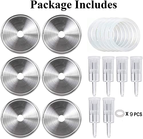 6 Set Stainless Steel Fermenting Lids with Silicone Grommets, Airlocks, Silicone Rings C65007
