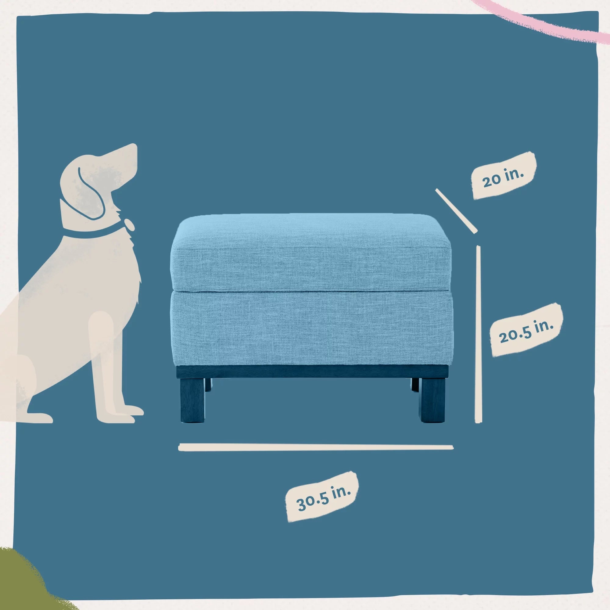 Upholstered Wood Base Storage Ottoman N986