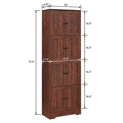 Corner Curio Cabinet with Adjustable Shelves and Mirrored Back S291