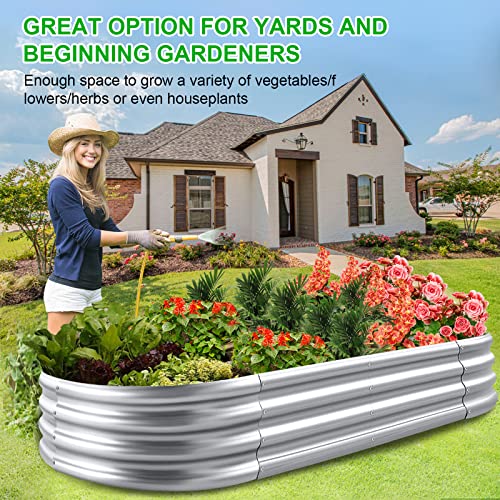 2Pack Raised Garden Bed 6×3×1FT Galvanized Oval Large Steel Planter Box M989