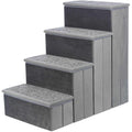 Velour Foldable 4-Step Pet Stairs with Storage G91305