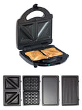 4-in-1 Waffle Maker with Removable Non-Stick Cast Iron Plates T50761