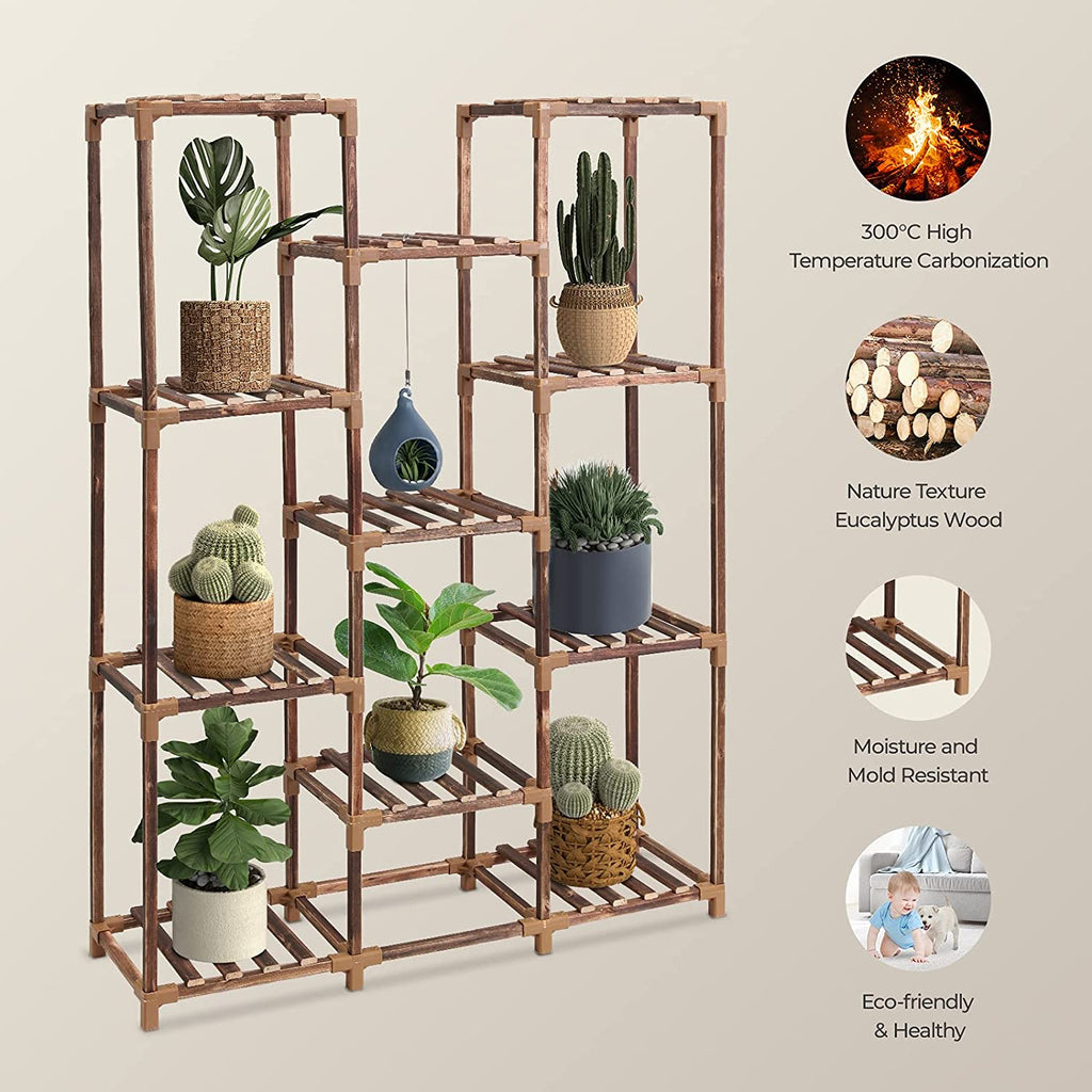11-Tire Tall Wood Plant Stand L476037