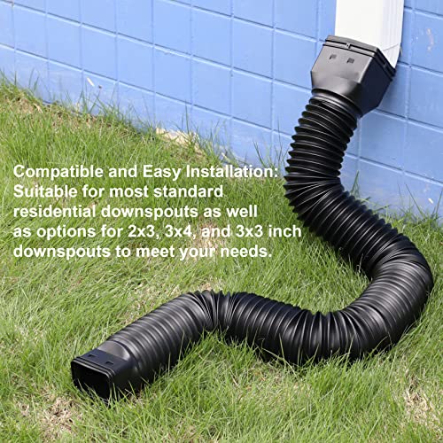 4 pack Flexible Rain Gutter Downspout Extensions Black A224282