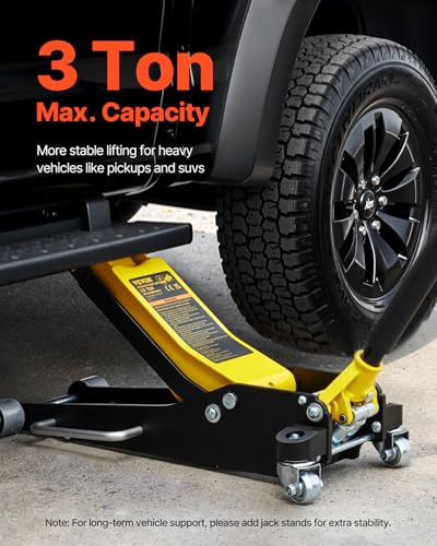 3 Ton Low Profile Aluminum Steel Racing Floor Jack with Dual Pistons Quick Lift Pump W2260