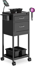 Lockable Metal Rolling Salon Cart with 2 Magnetic Bowls K7316