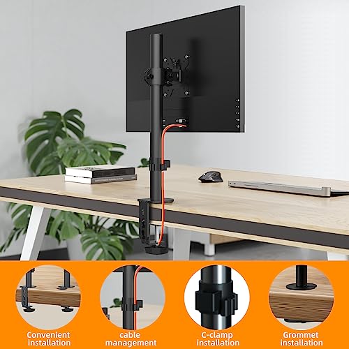 Adjustable Single Desk Monitor Mount for 13-32" Computer Screens up to 22lbs P297