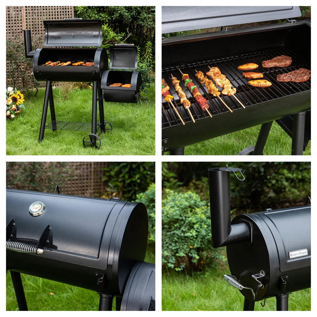 28'' BBQ Charcoal Grill with Offset Smoker N780032