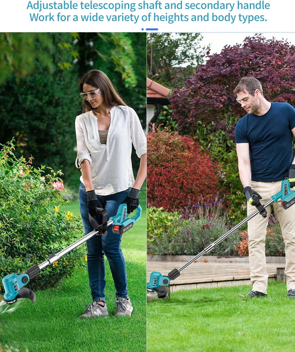 21V Cordless Electric String Trimmer with 6000mAh Battery S303