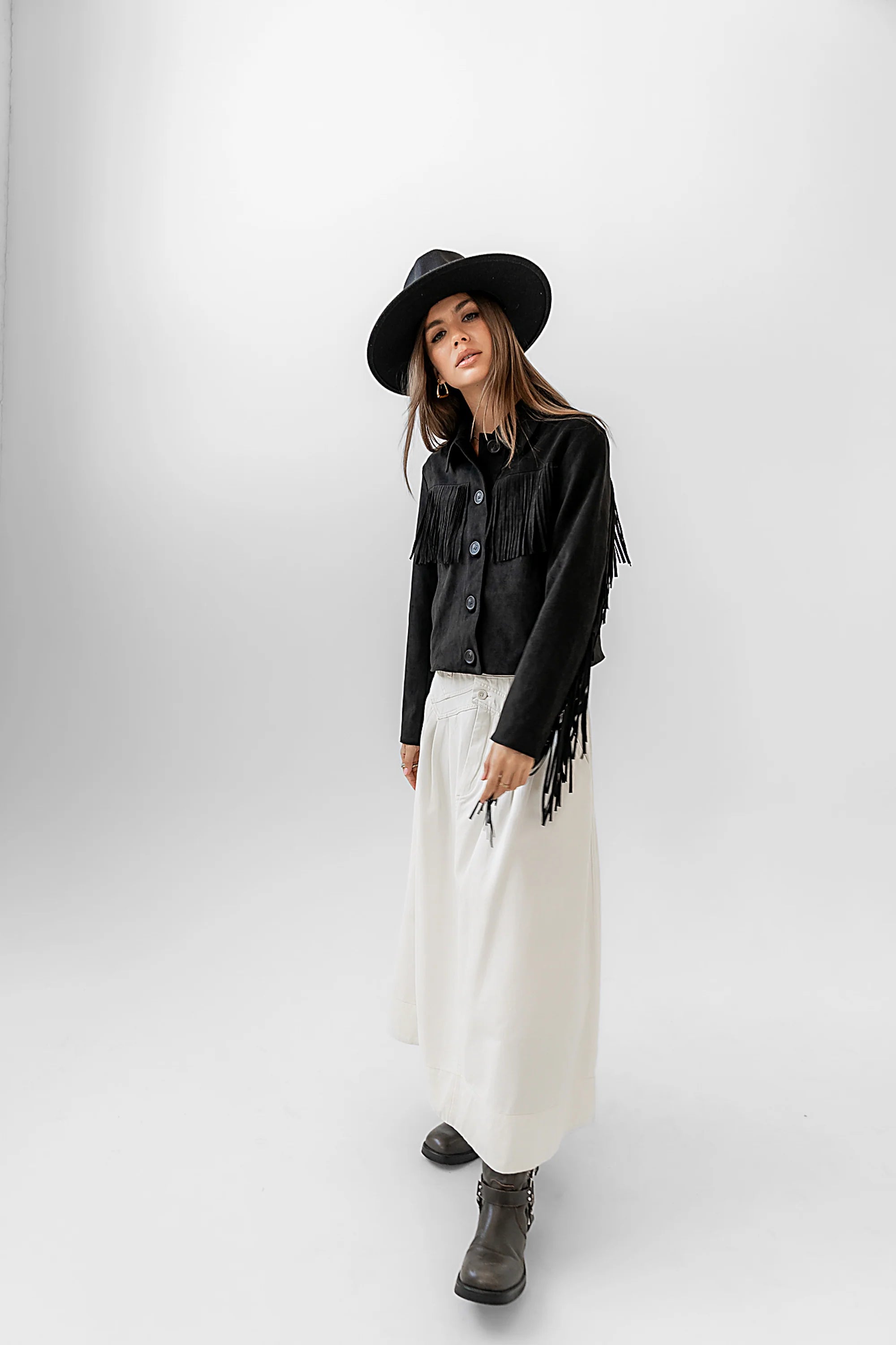 Black Fringe Jacket Z541