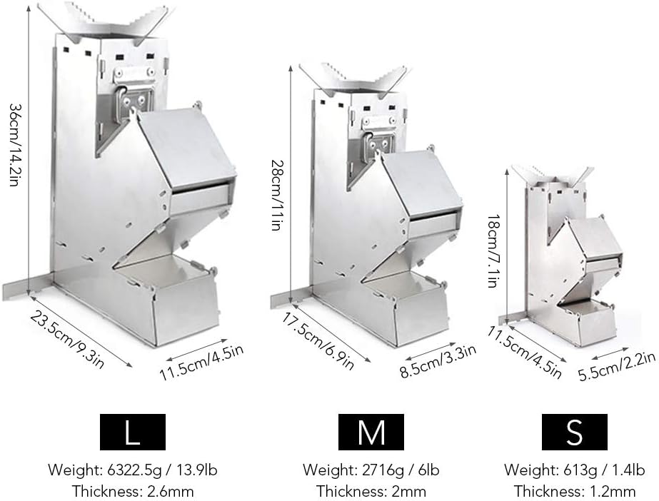 Collapsible Stainless Steel Wood Burning Camping Stove D4933