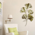 Gold Metal Wall Decor Ginkgo Leaf Iron Wall Hanging Sculptures 3D Wall Art B378556
