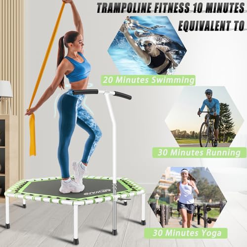 Fitness Trampoline with Adjustable Handle Bar, Max Limit 330 lbs X485683