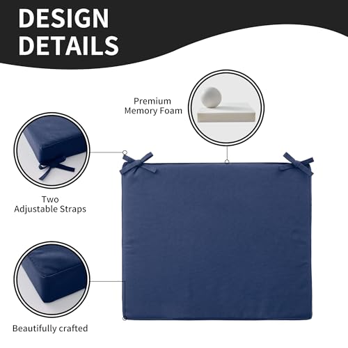 Outdoor Chair Cushions Set of 4, Waterproof Memory Foam Grey Z810304