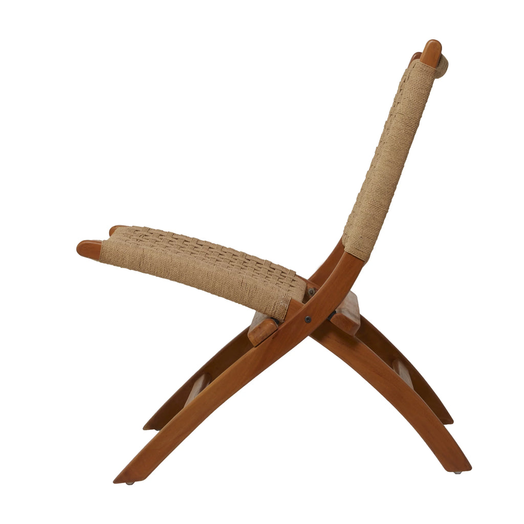 Brown Wood Handmade Woven Lounge Chair R686